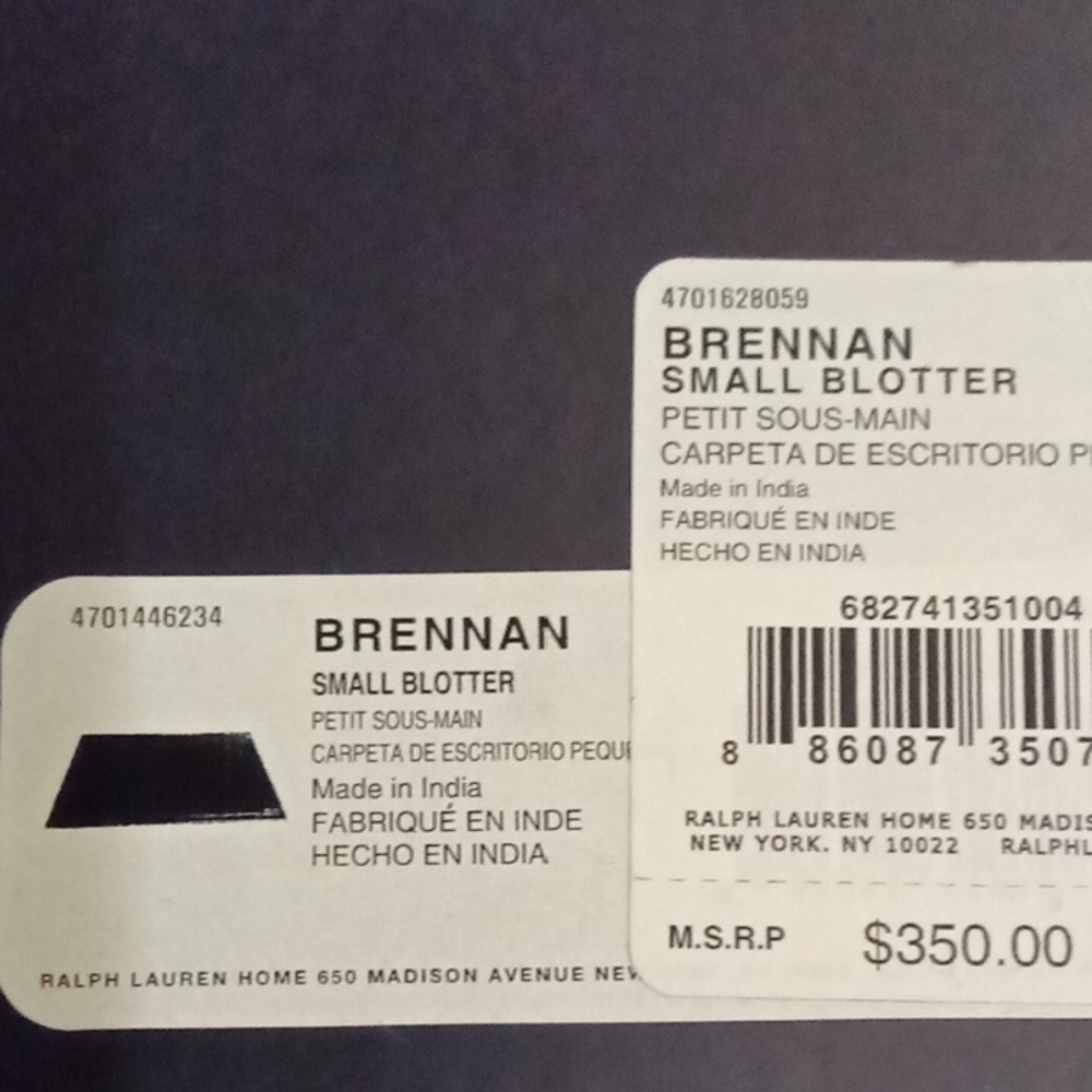 Ralph Lauren Black Desk Blotter